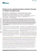 Cover page: Family income, parental education and brain structure in children and adolescents