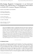 Cover page: Developing Pragmatic Competence in an Instructed Setting: The Effectiveness of Pedagogical Intervention in Greek EFL Learners’ Request Production