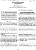 Cover page: A test of two models of probability judgment: quantum versus noisy probability