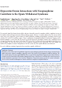 Cover page: Hypocretin/Orexin Interactions with Norepinephrine Contribute to the Opiate Withdrawal Syndrome