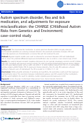 Cover page: Autism spectrum disorder, flea and tick medication, and adjustments for exposure misclassification: the CHARGE (CHildhood Autism Risks from Genetics and Environment) case–control study