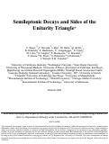 Cover page: Semileptonic Decays and Sides of the Unitarity Triangle