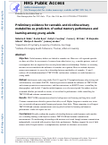 Cover page: Preliminary Evidence for Cannabis and Nicotine Urinary Metabolites as Predictors of Verbal Memory Performance and Learning Among Young Adults