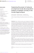Cover page: Capturing the power of seizures: an empirical mode decomposition analysis of epileptic activity in the mouse hippocampus.