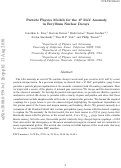 Cover page: Particle physics models for the 17 MeV anomaly in beryllium nuclear decays