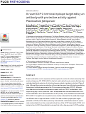 Cover page: A novel CSP C-terminal epitope targeted by an antibody with protective activity against Plasmodium falciparum.