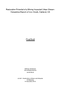 Cover page: Restoration Potential of a Mining-Impacted Urban Stream: Horseshoe Branch of Lion Creek, Oakland, CA