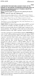 Cover page: PUK9 A RETROSPECTIVE MATCHED COHORT STUDY OF THE BURDEN OF SECONDARY HYPERPARATHYROIDISM (SHPT) IN PREDIALYSIS PATIENTS WITHOUT VITAMIN D RECEPTOR (VDR) ACTIVATOR THERAPY