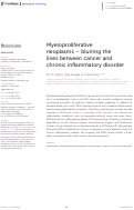 Cover page: Myeloproliferative neoplasms - blurring the lines between cancer and chronic inflammatory disorder.