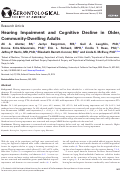 Cover page: Hearing Impairment and Cognitive Decline in Older, Community-Dwelling Adults