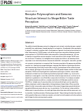 Cover page: Receptor Polymorphism and Genomic Structure Interact to Shape Bitter Taste Perception