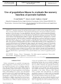 Cover page: Use of population fitness to evaluate the nursery function of juvenile habitats