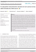 Cover page: A comparative study between outcomes of an in‐person versus online introductory field course