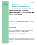 Cover page: Optimal selection of on-site generation with combined heat and power applications