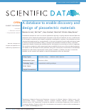 Cover page: A database to enable discovery and design of piezoelectric materials