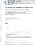 Cover page: Sleep disturbance and cancer-related fatigue symptom cluster in breast cancer patients undergoing chemotherapy