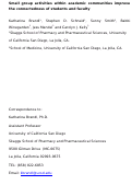 Cover page: Small group activities within academic communities improve the connectedness of students and faculty