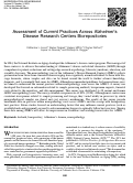 Cover page: Assessment of Current Practices Across Alzheimer's Disease Research Centers Biorepositories