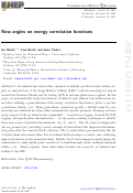 Cover page: New angles on energy correlation functions