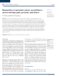 Cover page: Biomarkers in prostate cancer surveillance and screening: past, present, and future