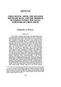 Cover page: Child Sexual Abuse, the Delayed Discovery Rule, and the Problem of Finding Justice for Adult-Survivors of Child Abuse