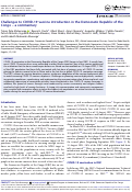 Cover page: Challenges to COVID-19 vaccine introduction in the Democratic Republic of the Congo – a commentary