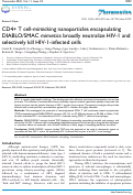 Cover page: CD4+ T cell-mimicking nanoparticles encapsulating DIABLO/SMAC mimetics broadly neutralize HIV-1 and selectively kill HIV-1-infected cells