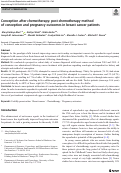 Cover page: Conception after chemotherapy: post-chemotherapy method of conception and pregnancy outcomes in breast cancer patients