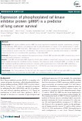 Cover page: Expression of Phosphorylated Raf Kinase Inhibitor Protein (pRKIP) is a Predictor of Lung Cancer Survival