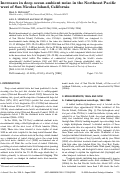 Cover page: Increases in deep ocean ambient noise in the northeast pacific west of San Nicolas Island, California