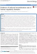 Cover page: Evidence of reduced recombination rate in human regulatory domains