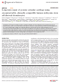 Cover page: Long-term repair of porcine articular cartilage using cryopreservable, clinically compatible human embryonic stem cell-derived chondrocytes