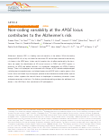 Cover page: Non-coding variability at the APOE locus contributes to the Alzheimer's risk.