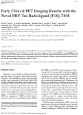 Cover page: Early Clinical PET Imaging Results with the Novel PHF-Tau Radioligand [F18]-T808