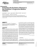 Cover page: Estimating the Evolution of Disease in the Parkinson’s Progression Markers Initiative