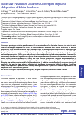 Cover page: Molecular Parallelism Underlies Convergent Highland Adaptation of Maize Landraces