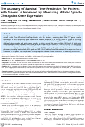 Cover page: The Accuracy of Survival Time Prediction for Patients with Glioma Is Improved by Measuring Mitotic Spindle Checkpoint Gene Expression