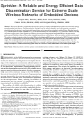 Cover page: Sprinkler: A reliable and energy efficient data dissemination service for extreme scale wireless networks of embedded devices