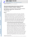 Cover page: Using Assessment to Improve the Accuracy of Teachers Perceptions of Students Academic Competence.