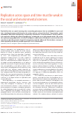 Cover page: Replication across space and time must be weak in the social and environmental sciences