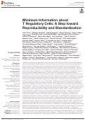 Cover page: Minimum Information about T Regulatory Cells: A Step toward Reproducibility and Standardization