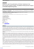 Cover page of Detection and Characterization of Online Substance Use Discussions Among Gamers: Qualitative Retrospective Analysis of Reddit r/StopGaming Data.