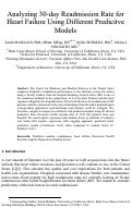 Cover page: Analyzing 30-Day Readmission Rate for Heart Failure Using Different Predictive Models.
