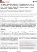 Cover page: The Herpes Simplex Virus Latency-Associated Transcript Gene Is Associated with a Broader Repertoire of Virus-Specific Exhausted CD8+ T Cells Retained within the Trigeminal Ganglia of Latently Infected HLA Transgenic Rabbits