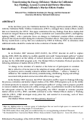 Cover page of Transforming the Energy Efficiency Market in California: Key Findings, Lessons Learned and Future Directions From California’s Market Effects Studies