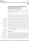 Cover page: Low Cost Electrode Assembly for EEG Recordings in Mice