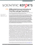 Cover page: Differential Immune Activation in Fetal Macrophage Populations