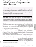 Cover page: Using Single Free Sorting and Multivariate Exploratory Methods to Design a New Coffee Taster's Flavor Wheel