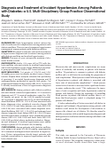 Cover page: Diagnosis and Treatment of Incident Hypertension Among Patients with Diabetes: a U.S. Multi-Disciplinary Group Practice Observational Study