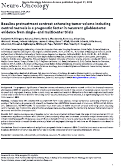 Cover page: Baseline pretreatment contrast enhancing tumor volume including central necrosis is a prognostic factor in recurrent glioblastoma: evidence from single and multicenter trials